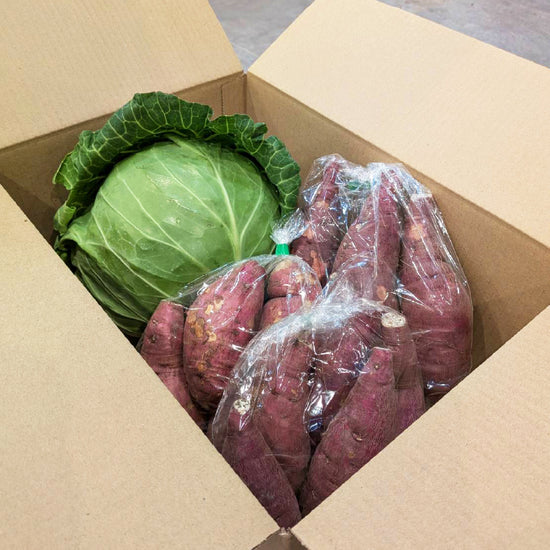 【12月限定！】¥1,200野菜BOX　採れたてキャベツとさつまいも3種食べ比べBOX - 刺繍屋さんが作ったアパレルショップ　nuudery