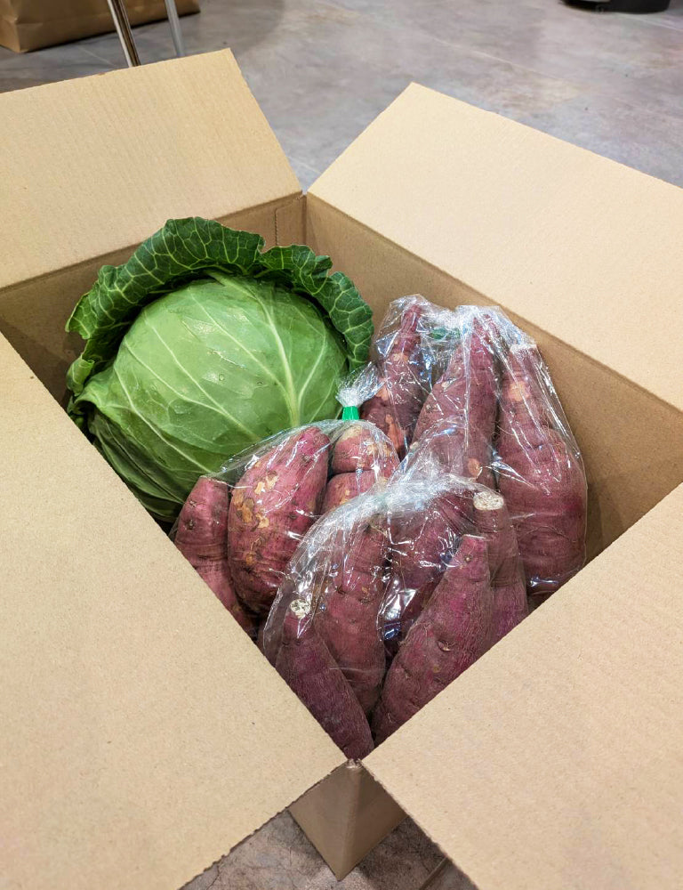 【12月限定！】¥1,200野菜BOX　採れたてキャベツとさつまいも3種食べ比べBOX - 刺繍屋さんが作ったアパレルショップ　nuudery